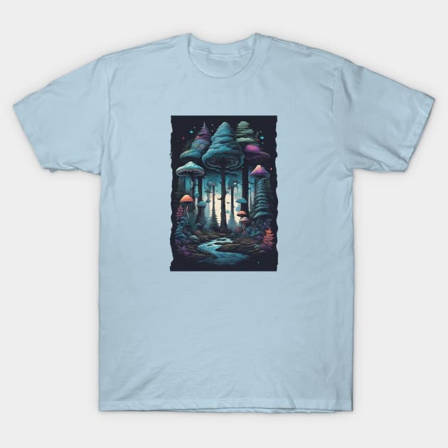 mushroom forest desgin T-Shirt by SPIT-36